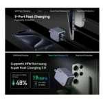 UGREEN Nexode Pro Cargador 65W GaN USB-C 3EN1 Para iPhone, Macbook, Galaxy - Imagen 3