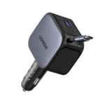 Cargador de Auto UGREEN 145W Retráctil USB-C Laptop Teléfono y Tablet