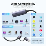 Capturador de video 2K@30Hz 1080P 4K HDMI USB-C Ugreen CM629 - 15389 - Imagen 5