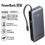Power Bank Ugreen PB528 20000mAh 30W PD con 2 Cables USB-C Integrados Gris - Imagen 2