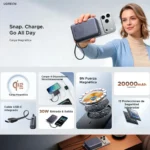 Power Bank Magnético UGREEN PB567 Qi2 20000mAh Cable Integrado - Imagen 6