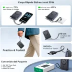 Power Bank Magnético UGREEN PB567 Qi2 20000mAh Cable Integrado - Imagen 5