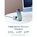 Cargador UGREEN 3 en 1 25W Qi2 Magsafe Inalámbrico Magnético Plegable 65901 - Imagen 3