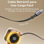 Cargador de Auto Ugreen EC602 55212B Nexode 60W con Cable Retractil Gris - Imagen 3