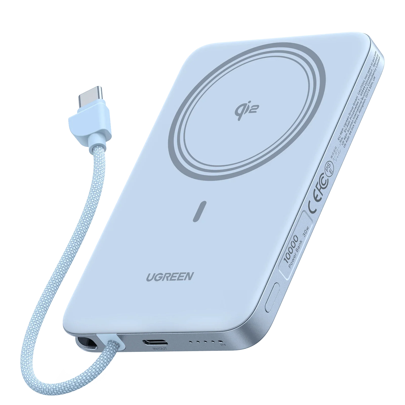 ugreen-magflow-air-magnetic-power-bank-10000mah-qi2-15w-5073930 UGREEN Power Bank MagFlow Air Magnetic 10000mAh Qi2 15W PB570 - Imagen 1