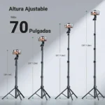 Tripode Palo de Selfie con Control Remoto Bluetooth UGREEN - LP680 170cm - Imagen 2