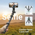 Tripode Palo de Selfie con Control Remoto Bluetooth UGREEN - LP680 170cm - Imagen 3