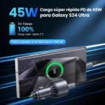 Cargador para Auto 63W USB-C USB-A Carga Rápida para iPhone Xiaomi Galaxy EC701 35023 - Imagen 4