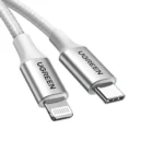 Cable USB-C a Lightning Ugreen Trenzado 1M Silver 70523