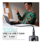 UGREEN Cable USB-C a USB-C 100W 1mtr Pantalla LED L529 - 65862 - Imagen 2