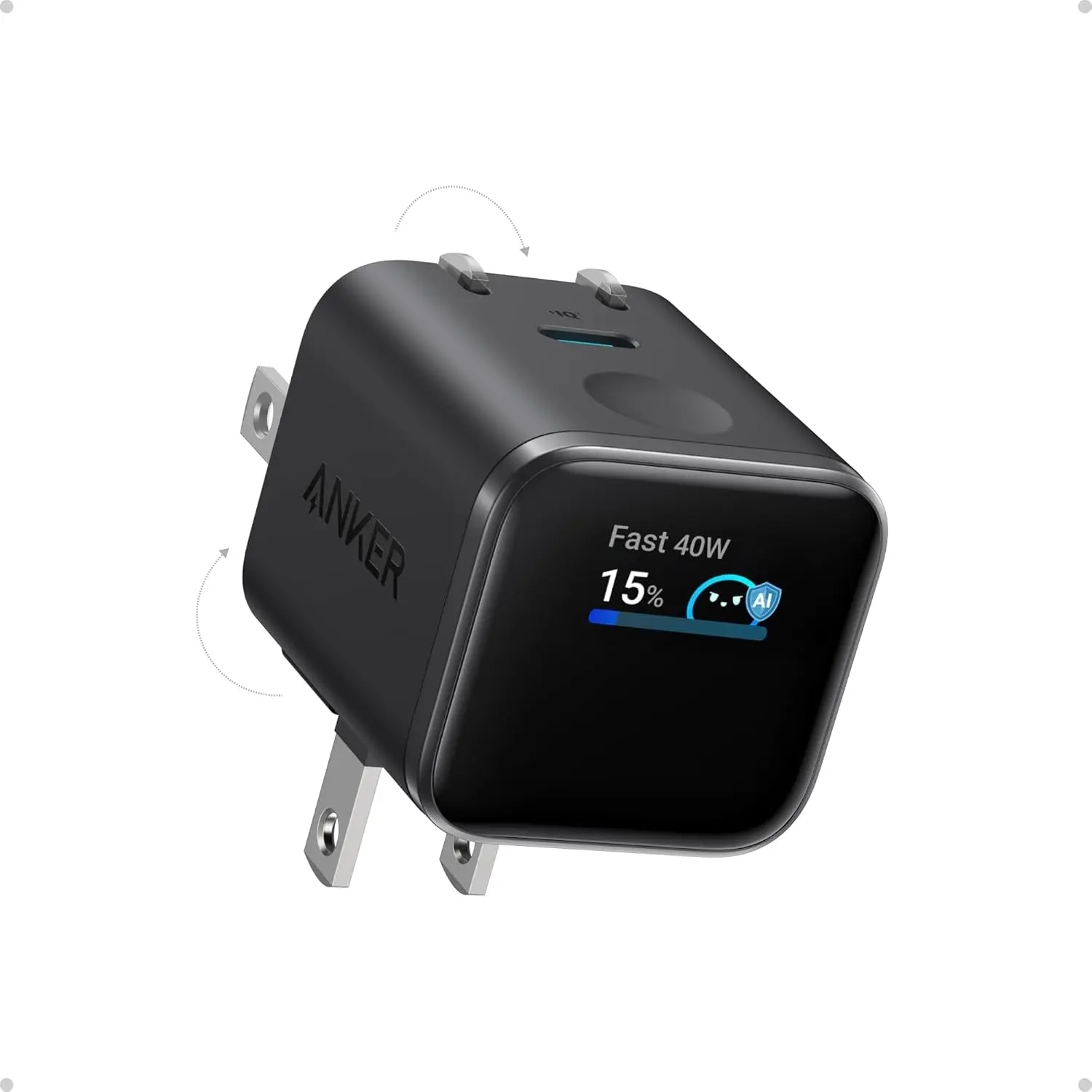 61Sx3b93TrL._AC_SL1500_ CARGADOR ANKER NANO 45W SMART AI COLOR NEGRO - Imagen 1