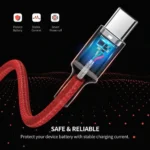 Cable Ugreen USB-C 1m 6A 480Mbps Carga Aluminio Rojo US505 - 20527 - Imagen 4